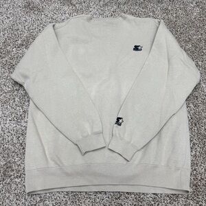 Vintage STARTER Men's Beige Crewneck Sweater